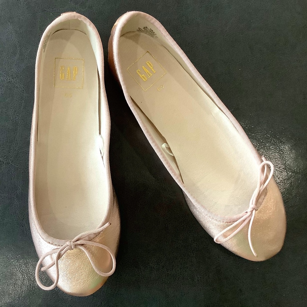 GAP rose gold ballet flats, size 6.5, worn once